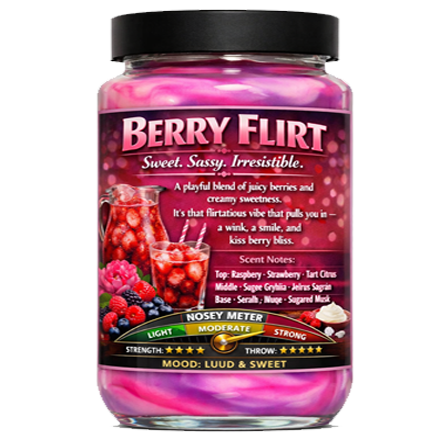 BERRY FLIRT(TYPE) HAND POURED JAR CANDLES 3 SIZES 16.7oz - 26.2oz - 32.2oz