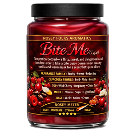 BITE ME (TYPE) HAND POURED JAR CANDLES 3 SIZES 16.7oz - 26.2oz - 32.2oz