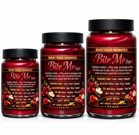 BITE ME (TYPE) HAND POURED JAR CANDLES 3 SIZES 16.7oz - 26.2oz - 32.2oz