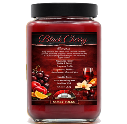 BLACK CHERRY (TYPE) HAND POURED LUXURY JAR CANDLE