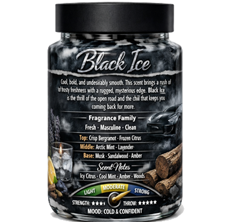 BLACK ICE (TYPE) HAND POURED LUXURY JAR CANDLE 3 SIZES AVAIL. 16.7oz - 26.2oz - 32.2oz