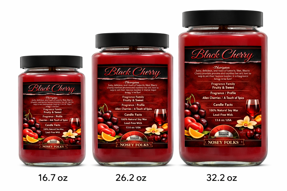 BLACK CHERRY (TYPE) HAND POURED LUXURY JAR CANDLE