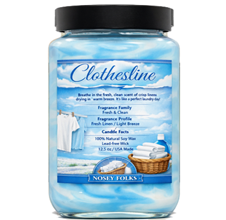 CLOTHESLINE (TYPE) HAND POURED LUXURY JAR CANDLE
