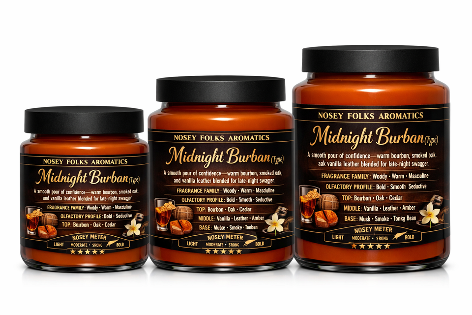 MIDNIGHT BURBON (TYPE) HAND POURED JAR CANDLES 3 SIZES 16.7oz - 26.2oz - 32.2oz