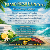 ISLAND FRESH GAIN (TYPE) HAND POURED LUXURY JAR CANDLES (3 SIZES AVAIL.) 16.7oz - 26.2oz - 32.2oZ