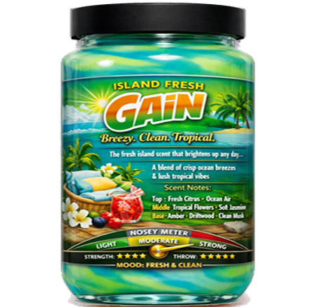 ISLAND FRESH GAIN (TYPE) HAND POURED LUXURY JAR CANDLES (3 SIZES AVAIL.) 16.7oz - 26.2oz - 32.2oZ