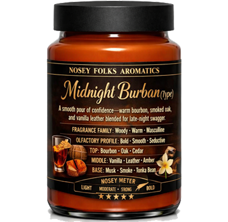 MIDNIGHT BURBON (TYPE) HAND POURED JAR CANDLES 3 SIZES 16.7oz - 26.2oz - 32.2oz