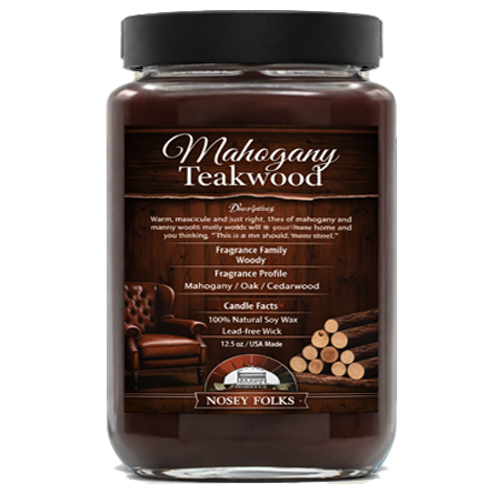 MAHOGANY TEAKWOOD (TYPE) LUXURY HAND POURED JAR CANDLE