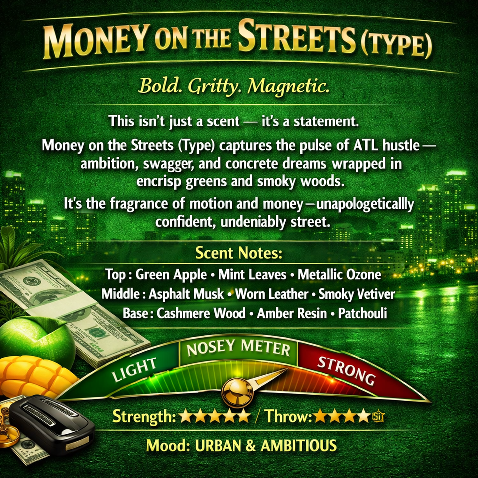 MONEY ON THE STREETS (TYPE) LUXURY CAR & ROOM SPRAYERS 2OZ