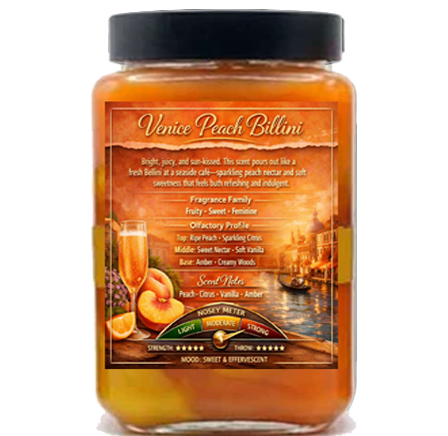 VENICE PEACH BILINI (TYPE) HAND POURED JAR CANDLE