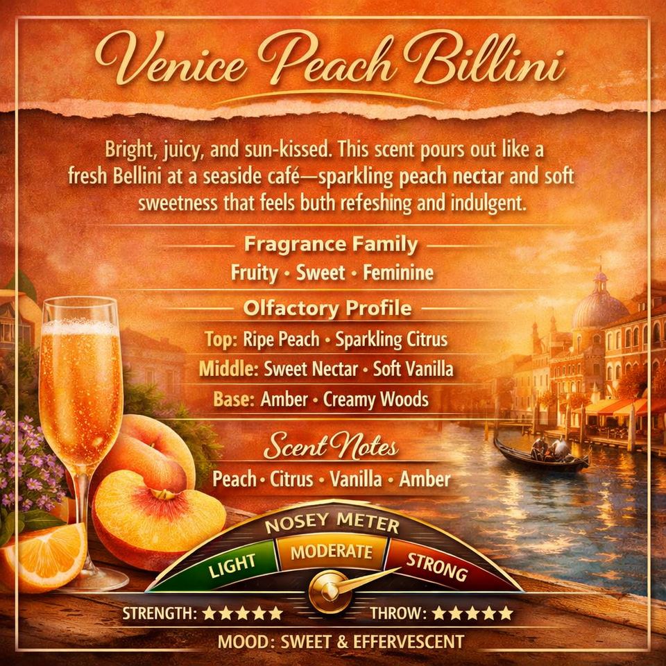 VENICE PEACH BILINI (TYPE) AROMATIC TINS LAST 250+