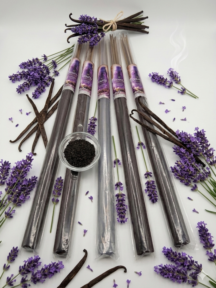 LAVENDER VANILLA DOWNY(TYPE) HAND ROLLED INCENSE 19' 12CT