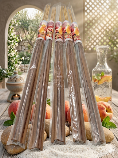 VENICE PEACH BILINI (TYPE) HAND ROLLED INCENSE 19' 12CT