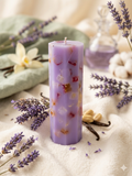 LAVENDER VANILLA DOWNY(TYPE) HAND MADE PILLAR CANDLE