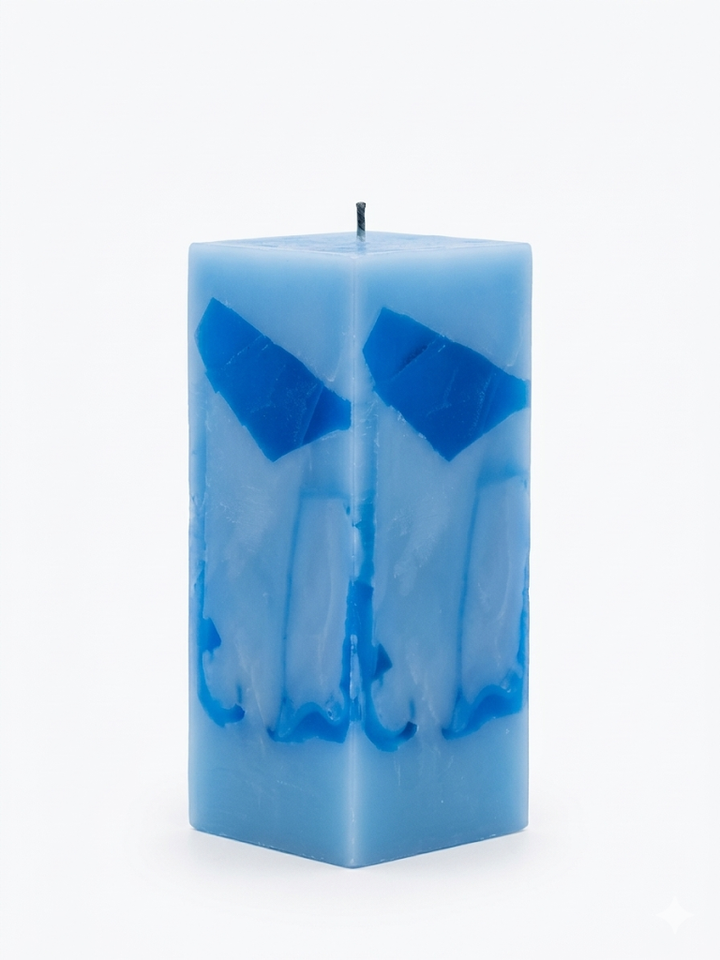 BUFF CITY COBALT BLUE(TYPE) HAND MADE PILLAR CANDLE